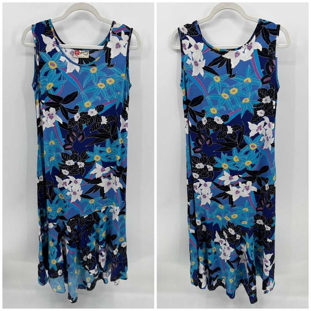 Hilo Hattie floral ruffle hem maxi dress